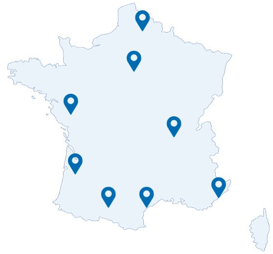 Mapa França presença G.A.C. Group