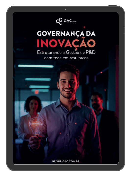 Capa do e-book ‘Governança da Inovação: estruturando a Gestão de P&D com foco em resultados